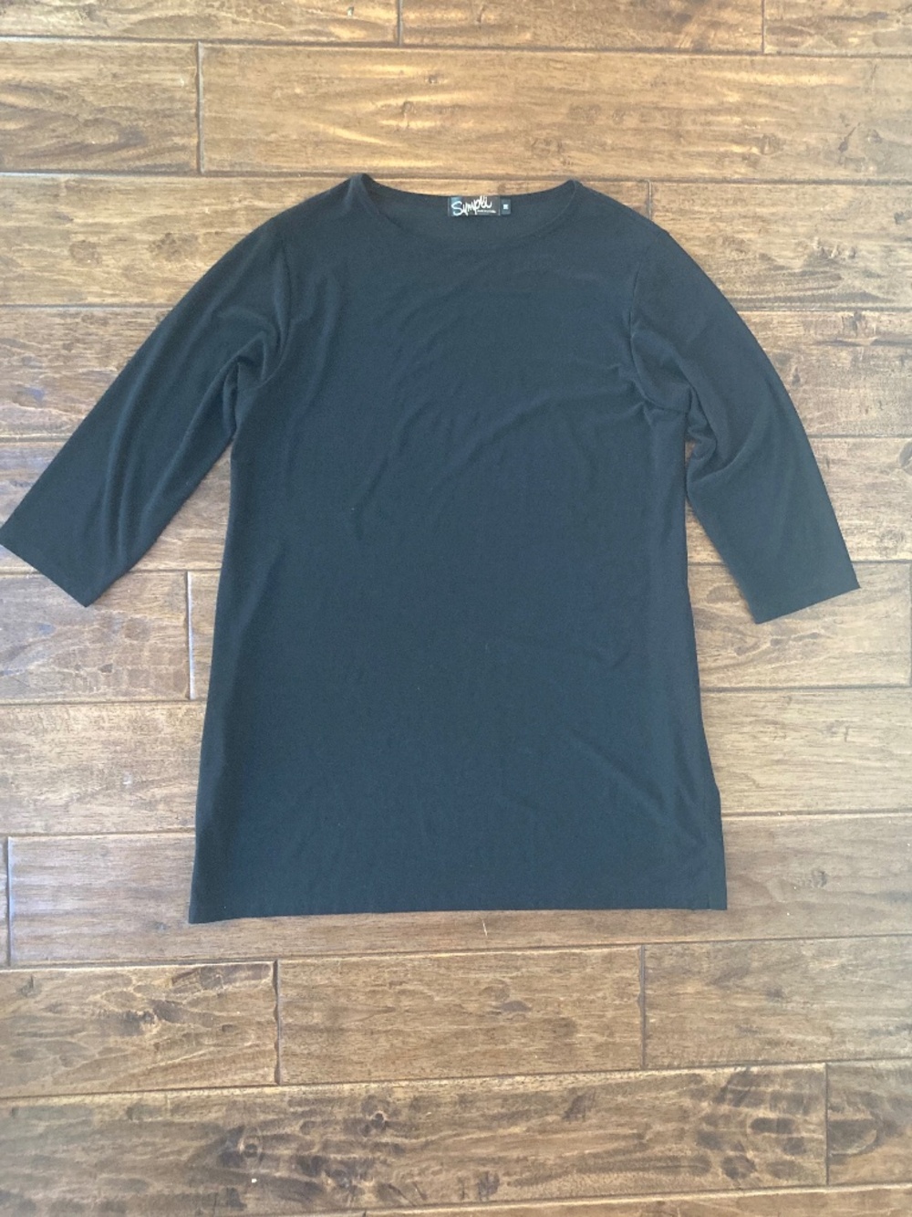 Sympli Womens Nu Ideal 3/4 Sleeve Tunic Top Size 14 Black Canada Lagenlook